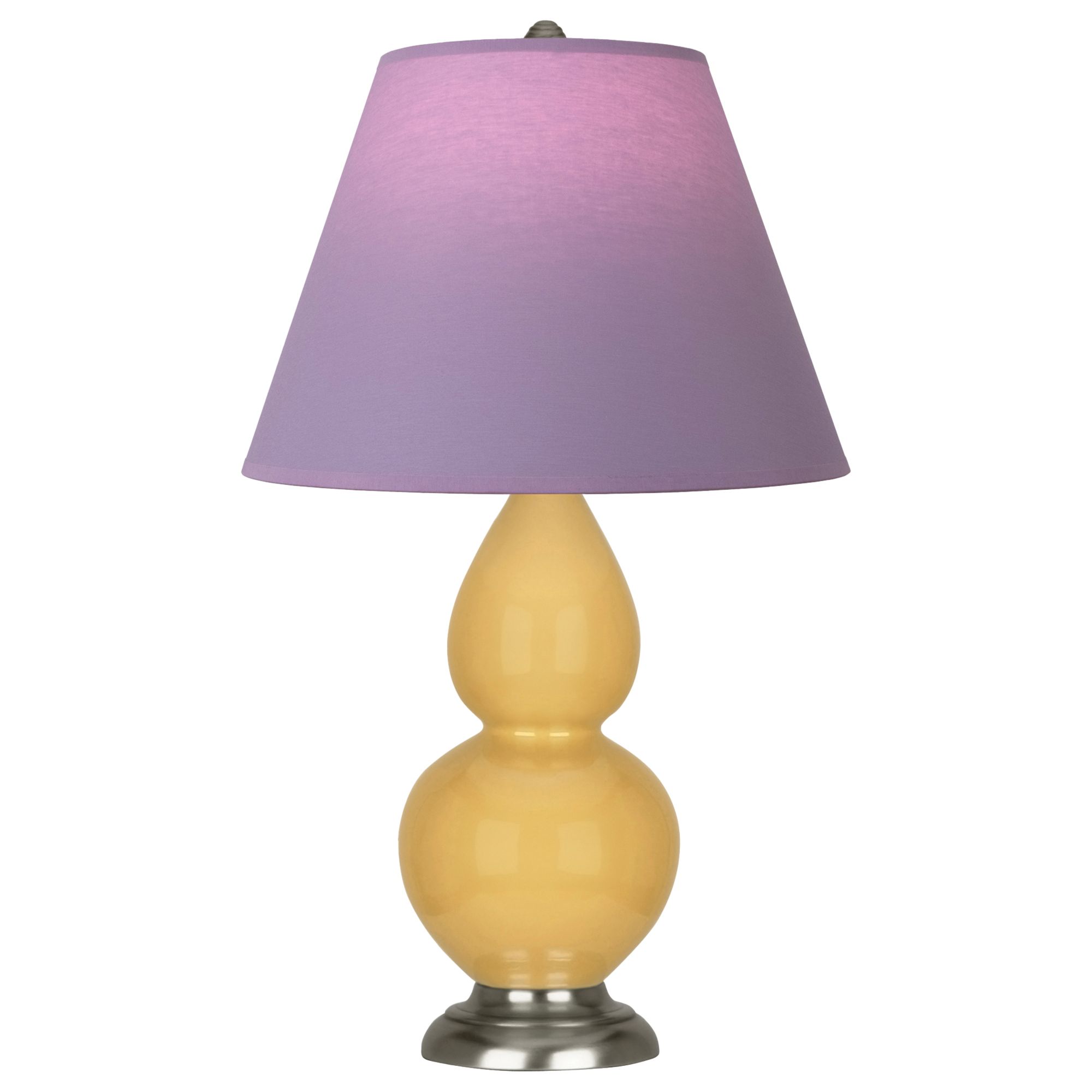 Image 2 Double Gourd 22.75"H Sunset And Silver Lamp w/ Lavender And Plum Shade more views