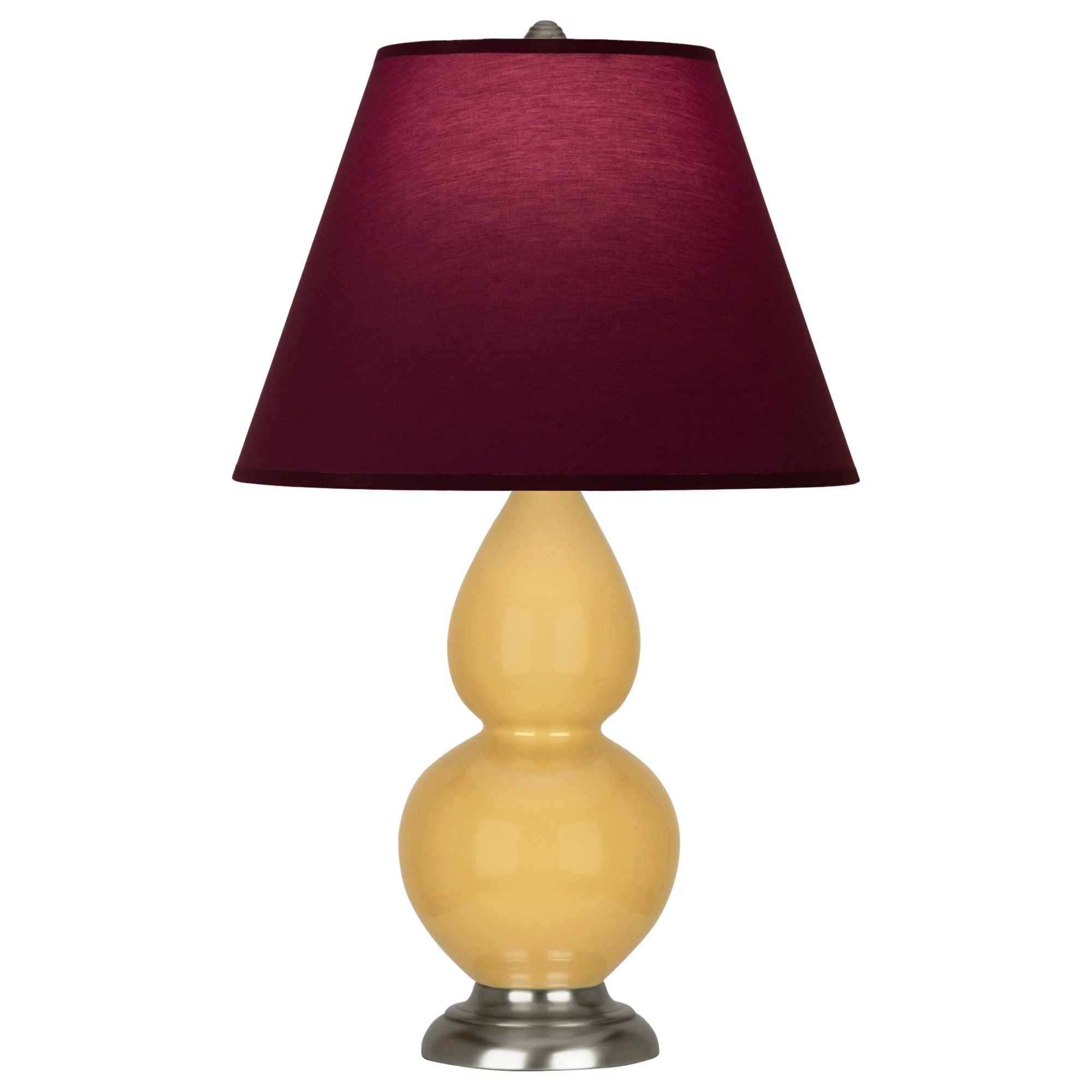 Image 2 Double Gourd 22.75"H Sunset And Silver Lamp w/ Plum And Lavender Shade more views