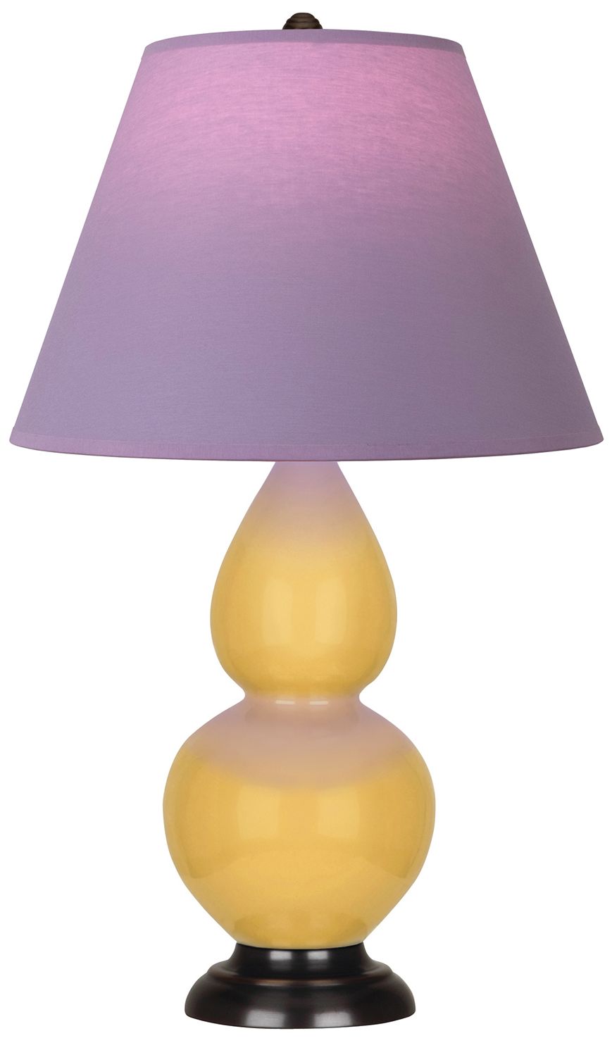 Double Gourd 22.75"H Sunset & Bronze Lamp w/ Lavender & Plum Made to Order