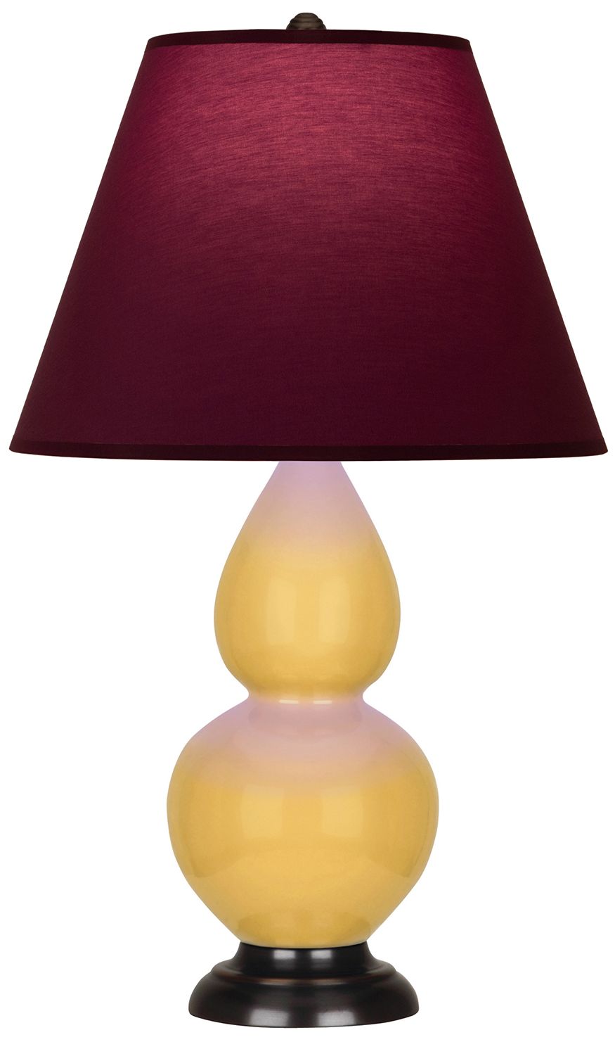 Double Gourd 22.75"H Sunset & Bronze Lamp w/ Plum & Lavender Made to Order