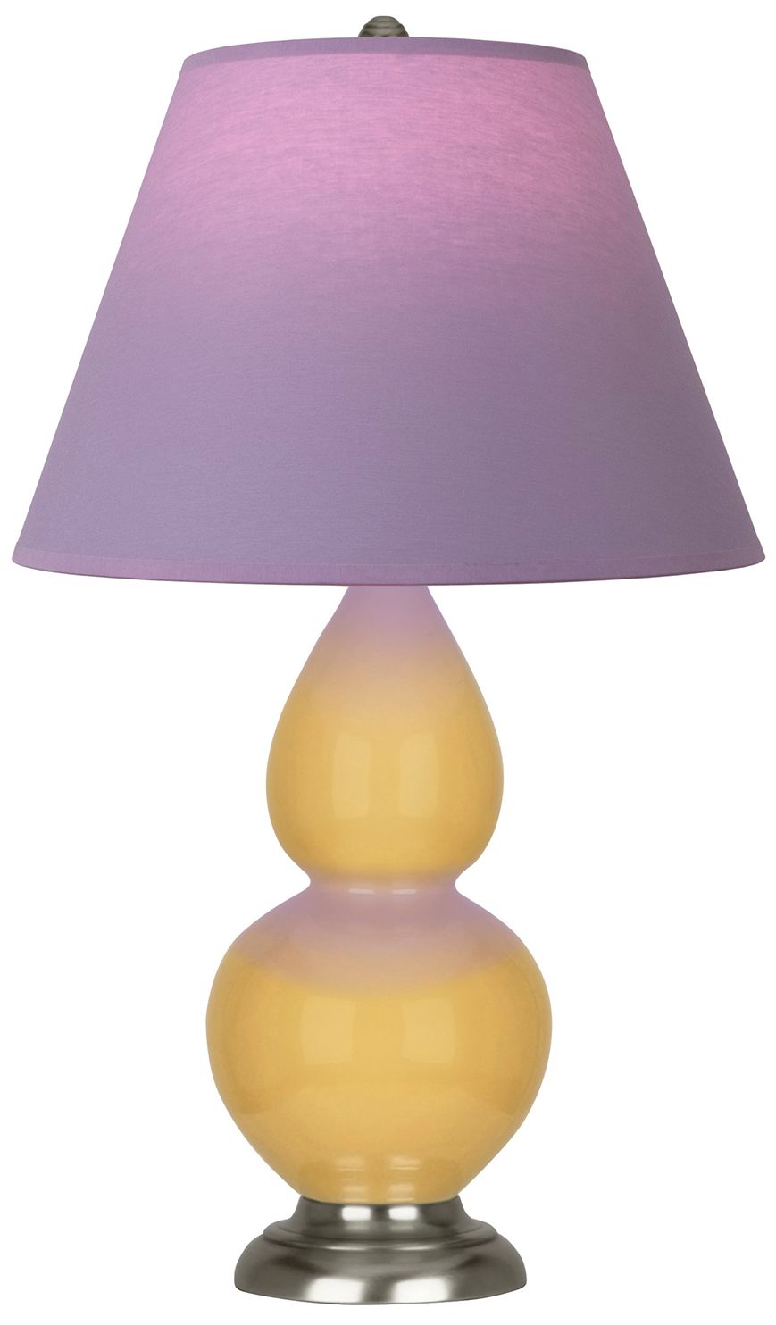 Double Gourd 22.75"H Sunset & Silver Lamp w/ Lavender & Plum Made to Order