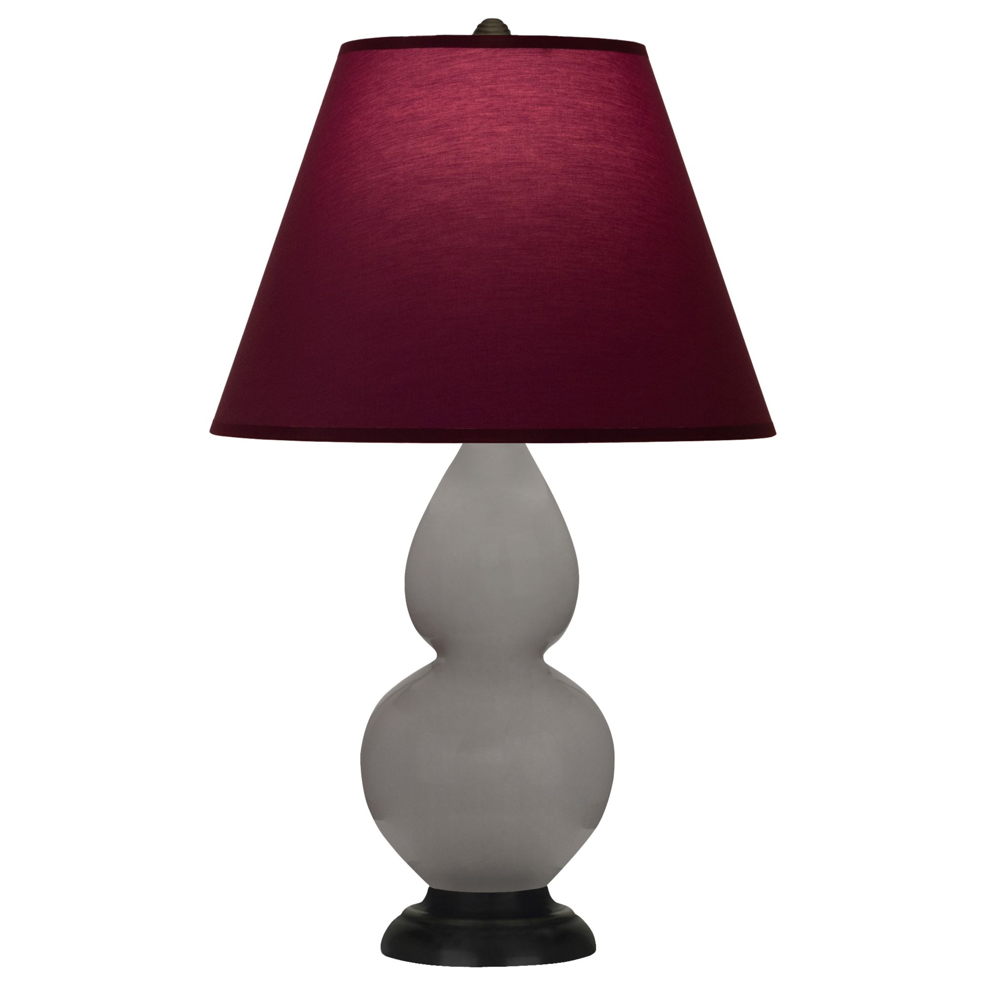Image 2 Double Gourd 22.75"H Taupe And Brass Lamp w/ Plum And Lavender Shade more views