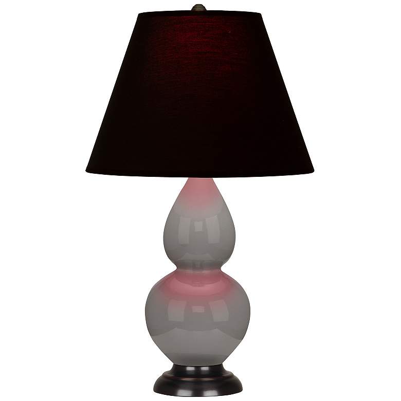 Image 1 Double Gourd 22.75"H Taupe And Bronze Accent Lamp w/ Ink Black Shade