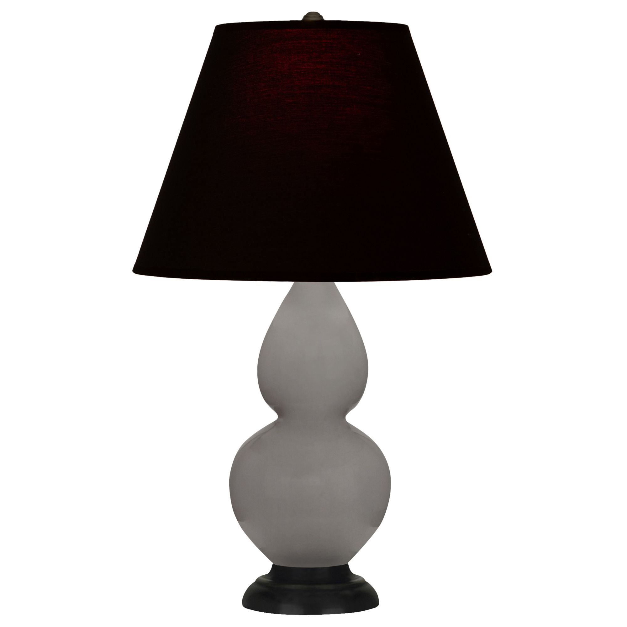 Image 2 Double Gourd 22.75"H Taupe And Bronze Accent Lamp w/ Ink Black Shade more views
