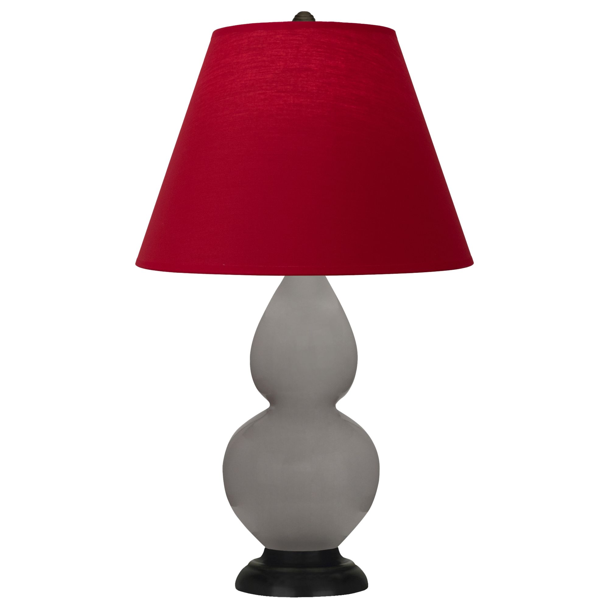 Image 2 Double Gourd 22.75"H Taupe And Bronze Accent Lamp w/ Rose Red Shade more views