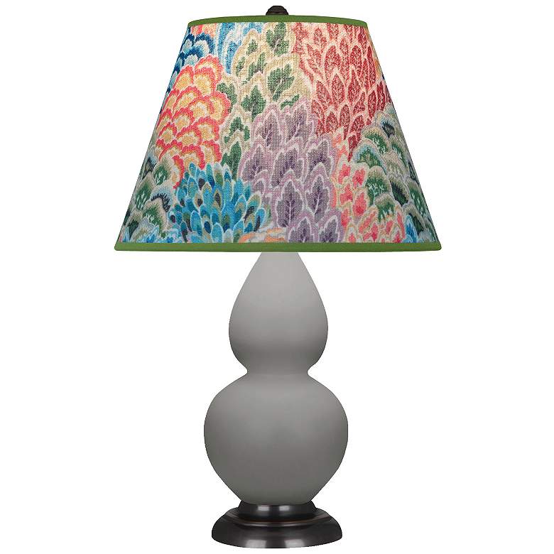 Image 1 Double Gourd 22.75"H Taupe And Bronze Accent Lamp w/ Spring Shade