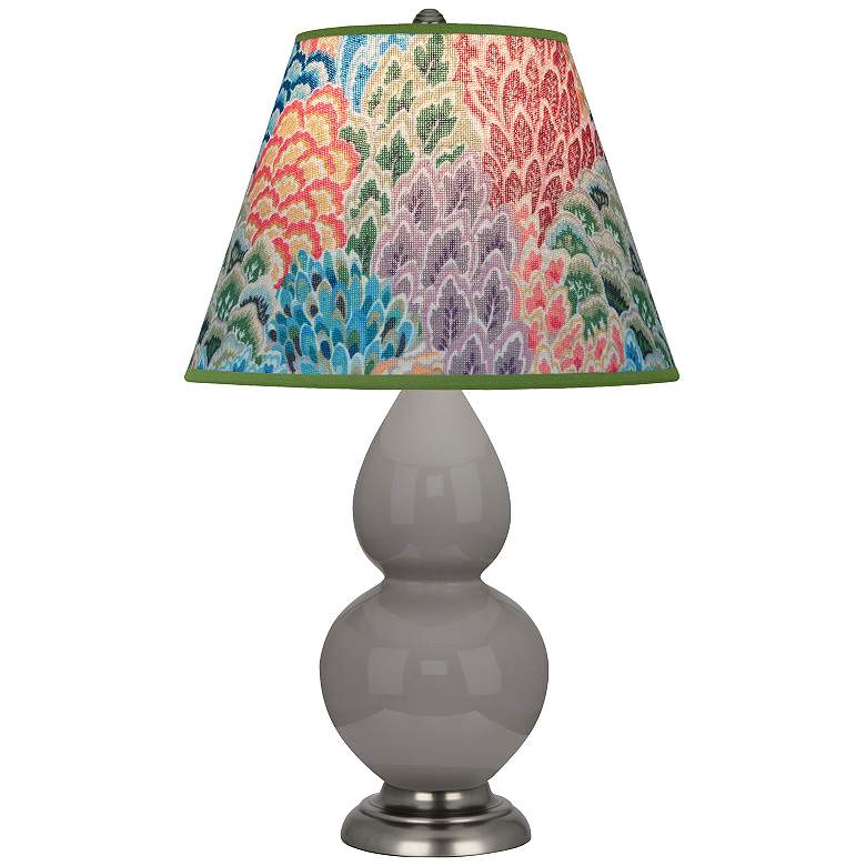 Image 1 Double Gourd 22.75"H Taupe And Bronze Accent Lamp w/ Spring Shade