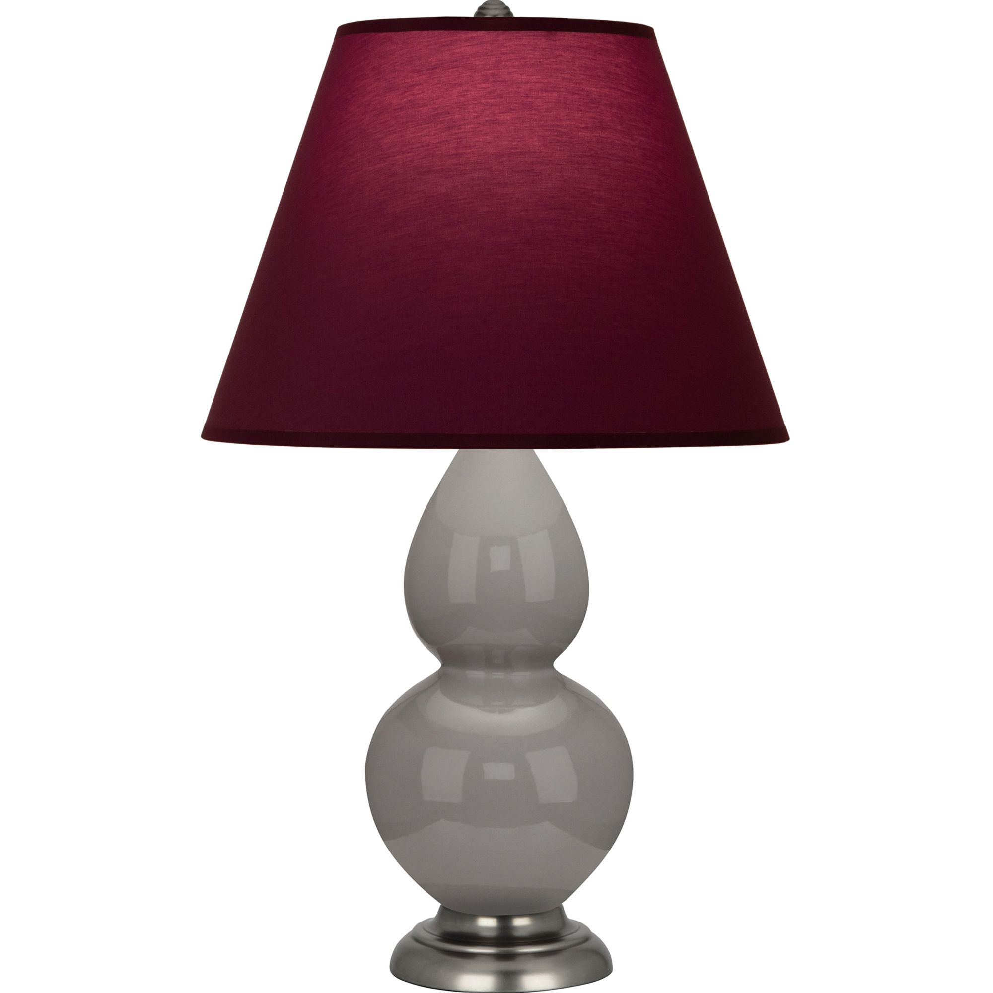 Image 2 Double Gourd 22.75"H Taupe And Bronze Lamp w/ Plum And Lavender Shade more views