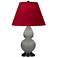 Double Gourd 22.75"H Taupe And Bronze Lamp w/ Rose And Ink Shade