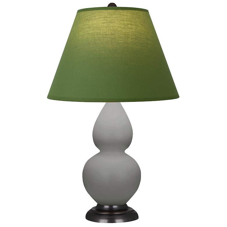 Image 1 Double Gourd 22.75"H Taupe And Bronze Lamp w/ Tea And Taupe Shade
