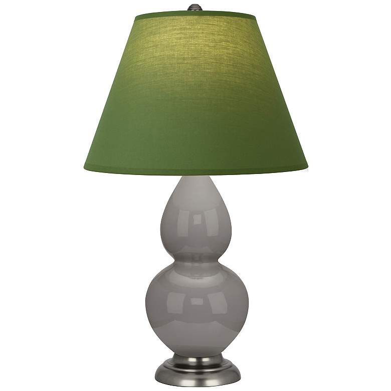 Image 1 Double Gourd 22.75"H Taupe And Bronze Lamp w/ Tea And Taupe Shade
