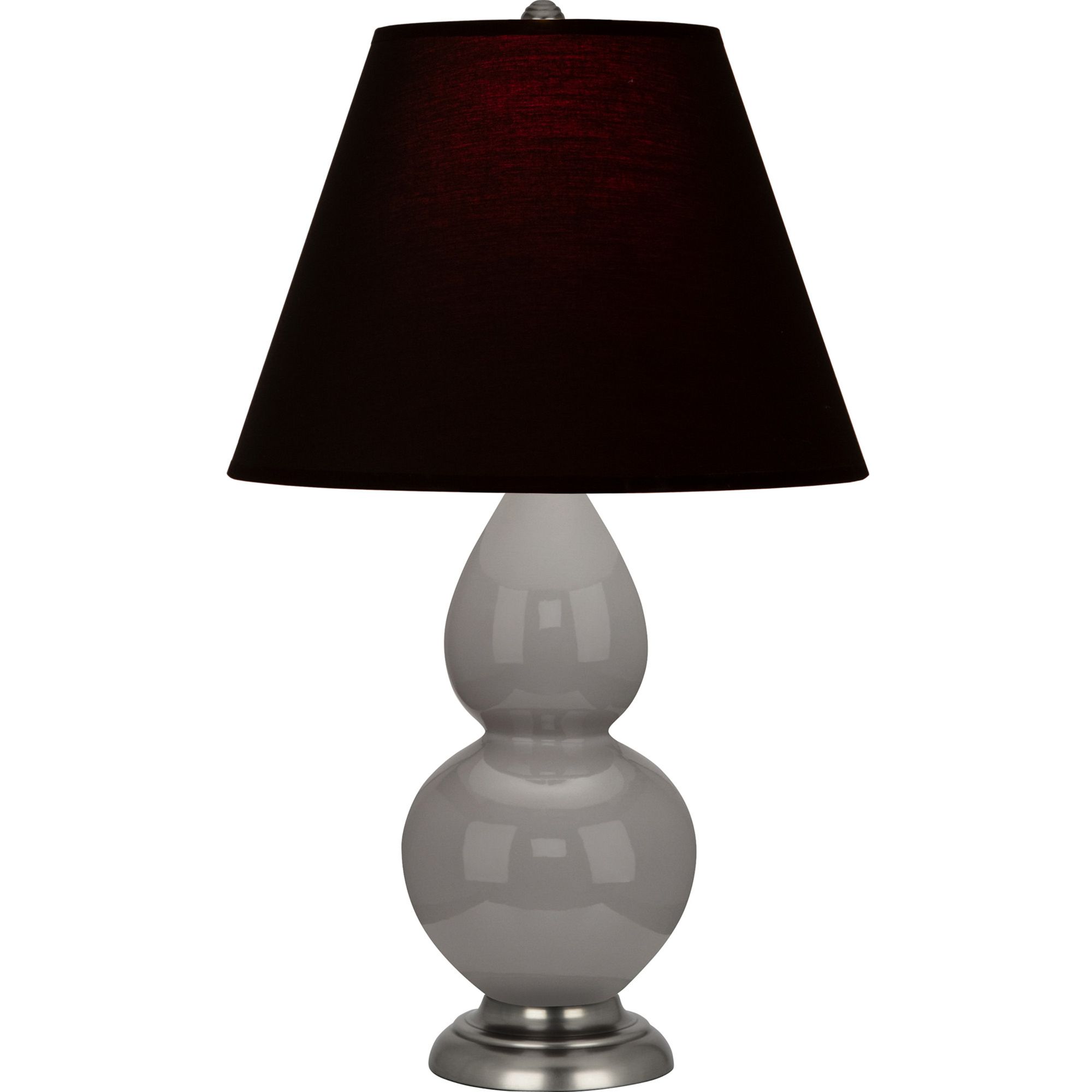 Image 2 Double Gourd 22.75"H Taupe And Silver Accent Lamp w/ Ink Black Shade more views