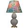 Double Gourd 22.75"H Taupe And Silver Accent Lamp w/ Spring Shade