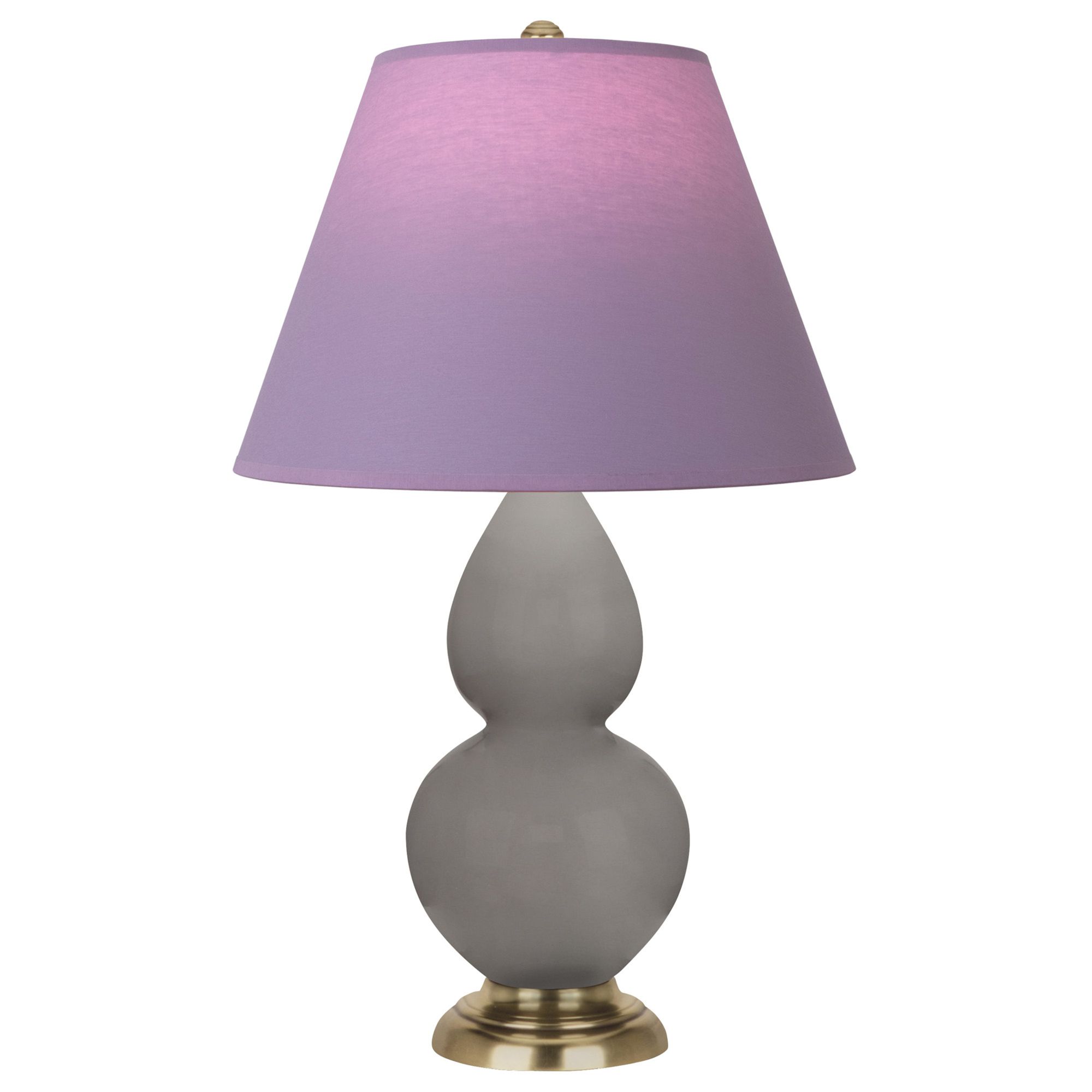 Image 2 Double Gourd 22.75"H Taupe And Silver Lamp w/ Lavender And Plum Shade more views