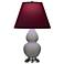 Double Gourd 22.75"H Taupe And Silver Lamp w/ Plum And Lavender Shade