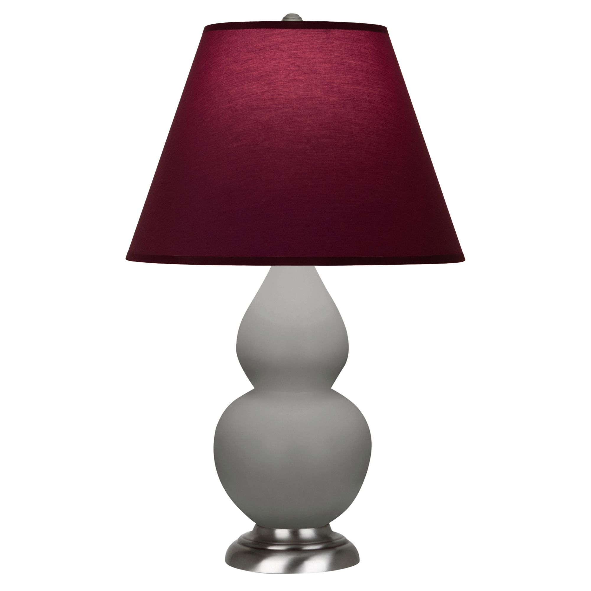 Image 2 Double Gourd 22.75"H Taupe And Silver Lamp w/ Plum And Lavender Shade more views