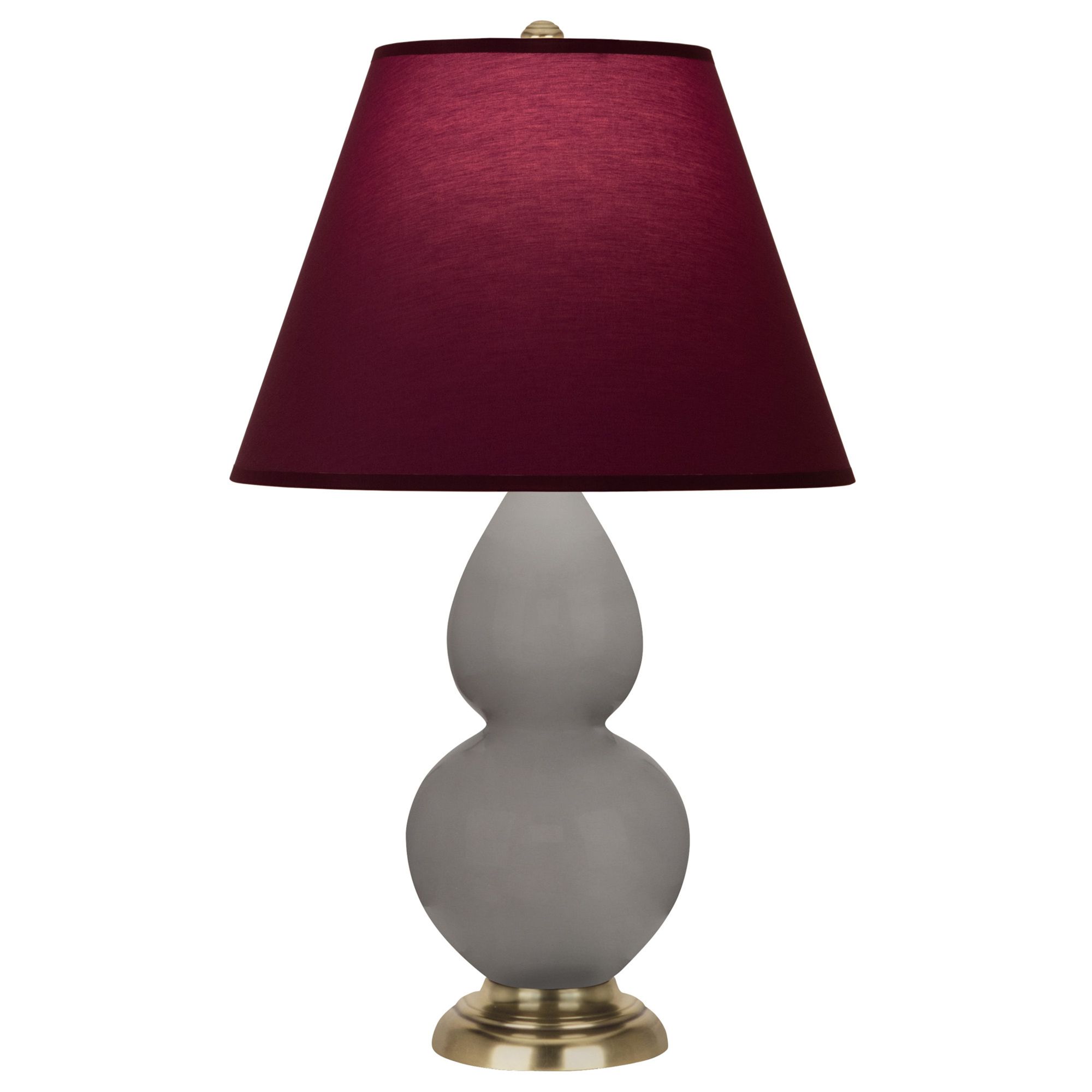 Image 2 Double Gourd 22.75"H Taupe And Silver Lamp w/ Plum And Lavender Shade more views