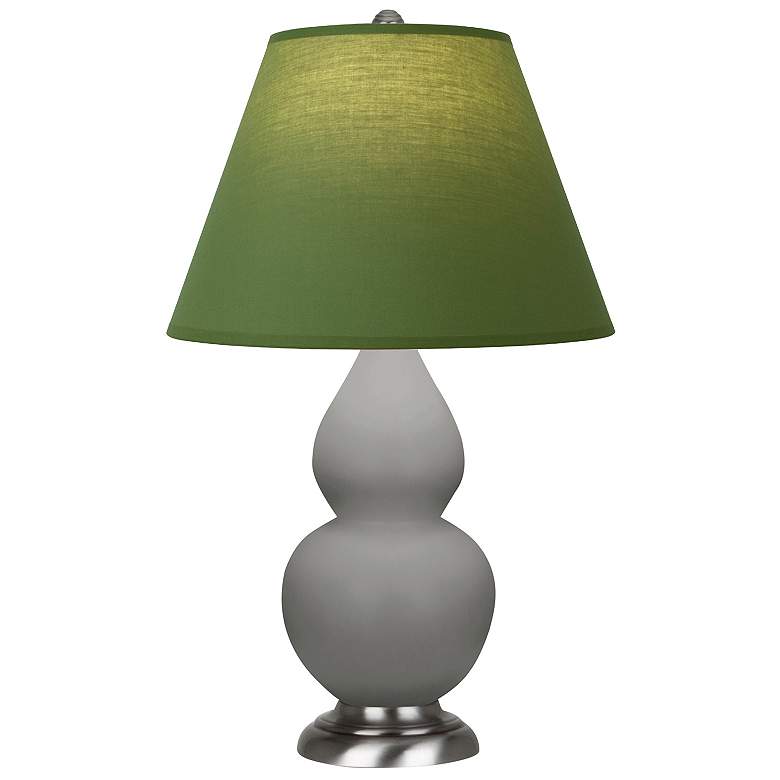 Image 1 Double Gourd 22.75"H Taupe And Silver Lamp w/ Tea And Taupe Shade