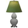 Double Gourd 22.75"H Taupe And Silver Lamp w/ Tea And Taupe Shade