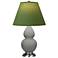 Double Gourd 22.75"H Taupe And Silver Lamp w/ Tea And Taupe Shade
