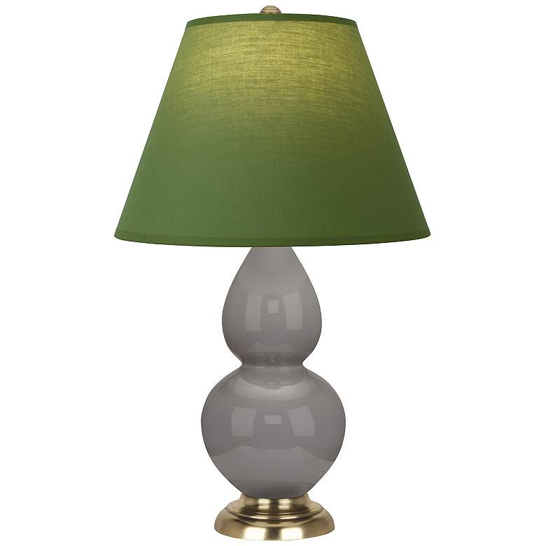 Image 1 Double Gourd 22.75"H Taupe And Silver Lamp w/ Tea And Taupe Shade