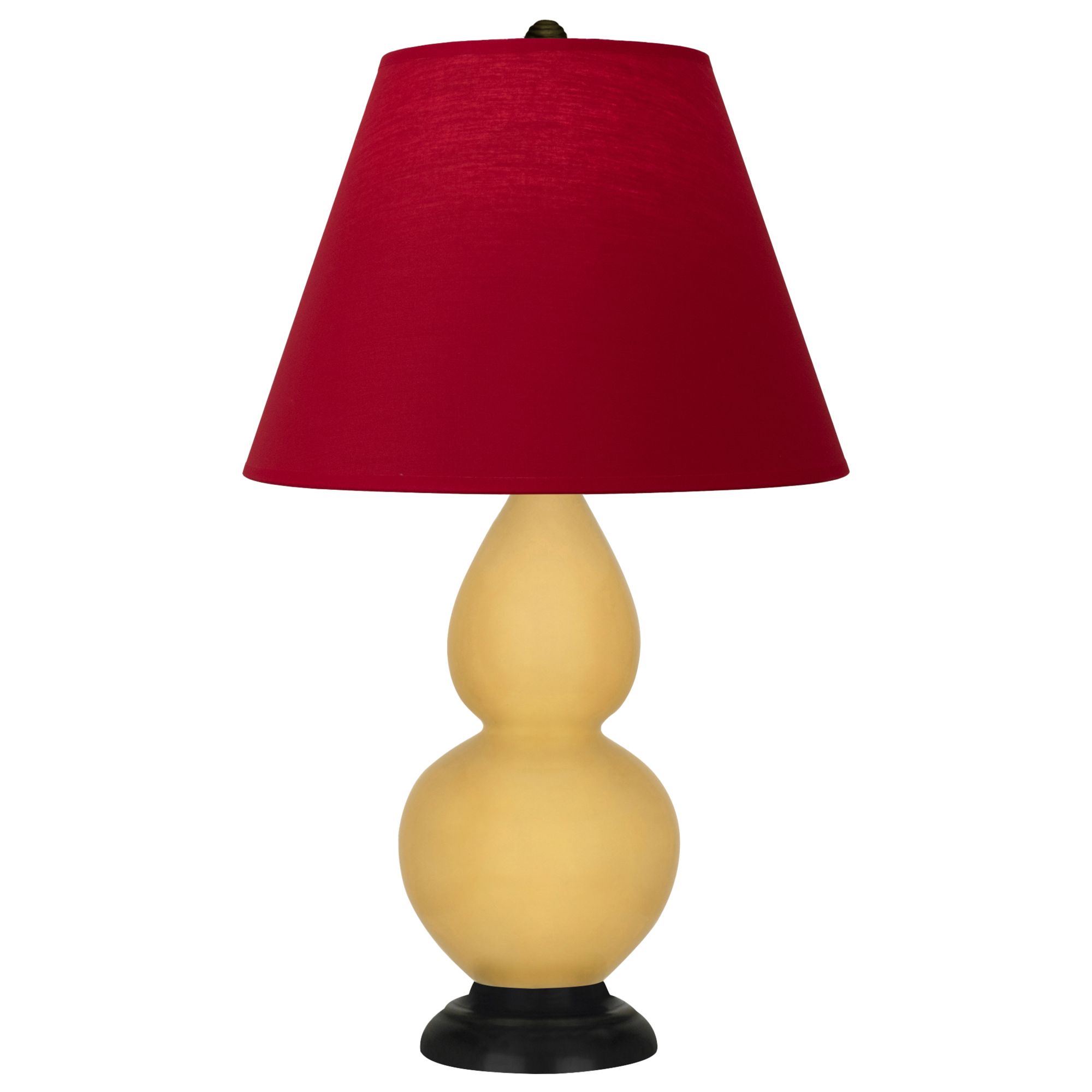 Image 2 Double Gourd 22.75"H Yellow And Bronze Lamp w/ Rose And Ink Made to Order more views
