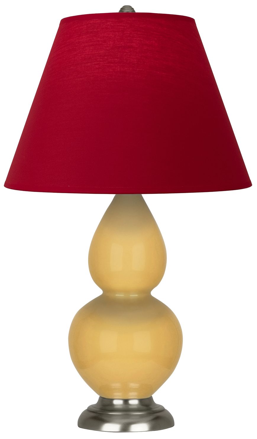 Double Gourd 22.75"H Yellow And Silver Lamp w/ Rose And Ink Made to Order