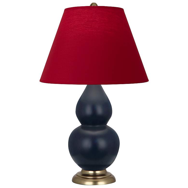 Image 1 Double Gourd 22.75" High Small Rose Red And Antique Brass Accent Lamp
