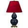 Double Gourd 22.75" High Small Rose Red And Antique Brass Accent Lamp