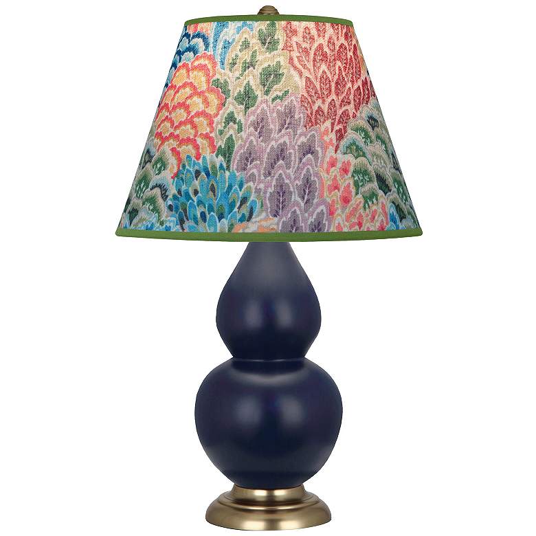 Image 1 Double Gourd 22.75" High Small Tangerine And Antique Brass Accent Lamp