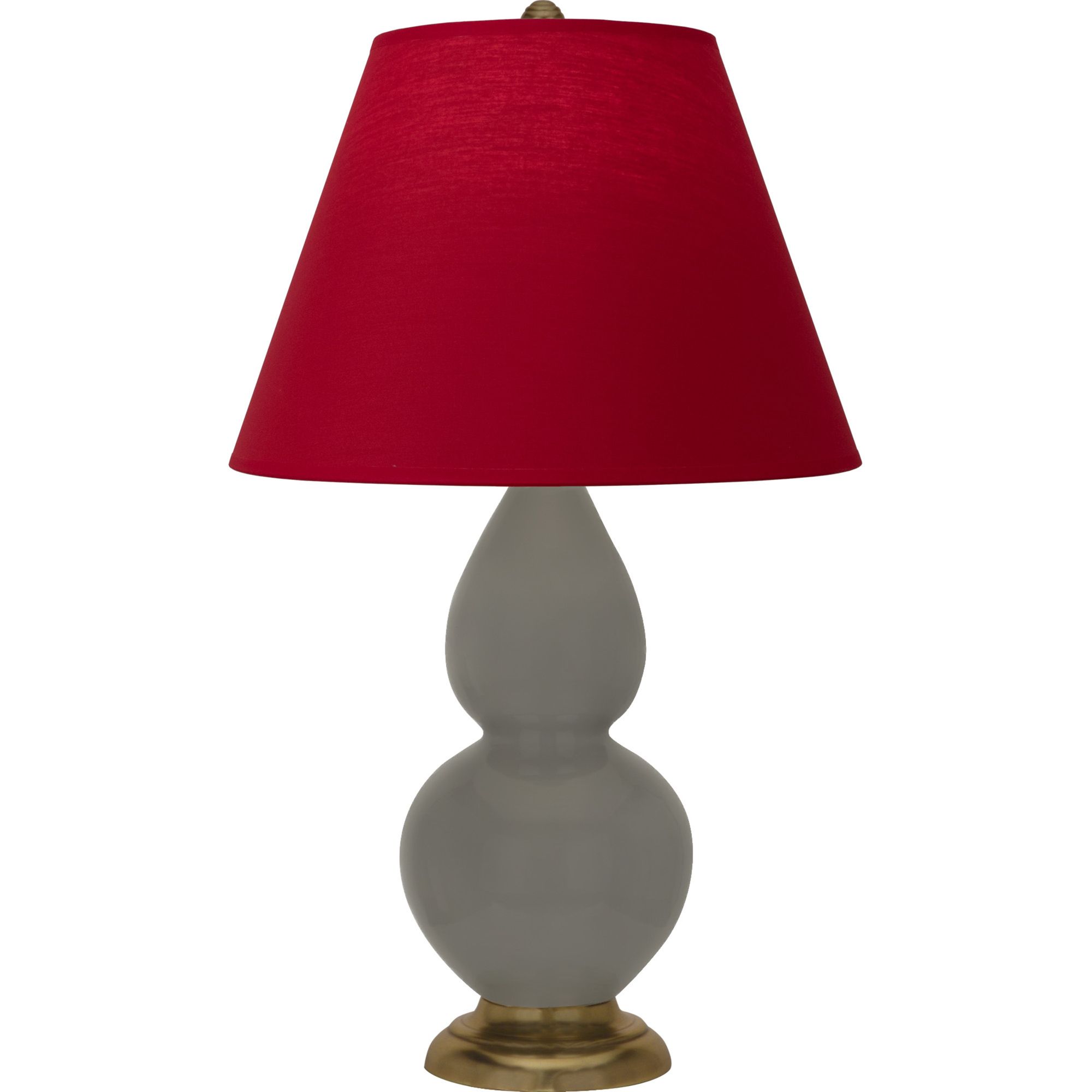 Image 2 Double Gourd 22.75"H Ash And Brass Lamp w/ Rose And Ink Shade more views