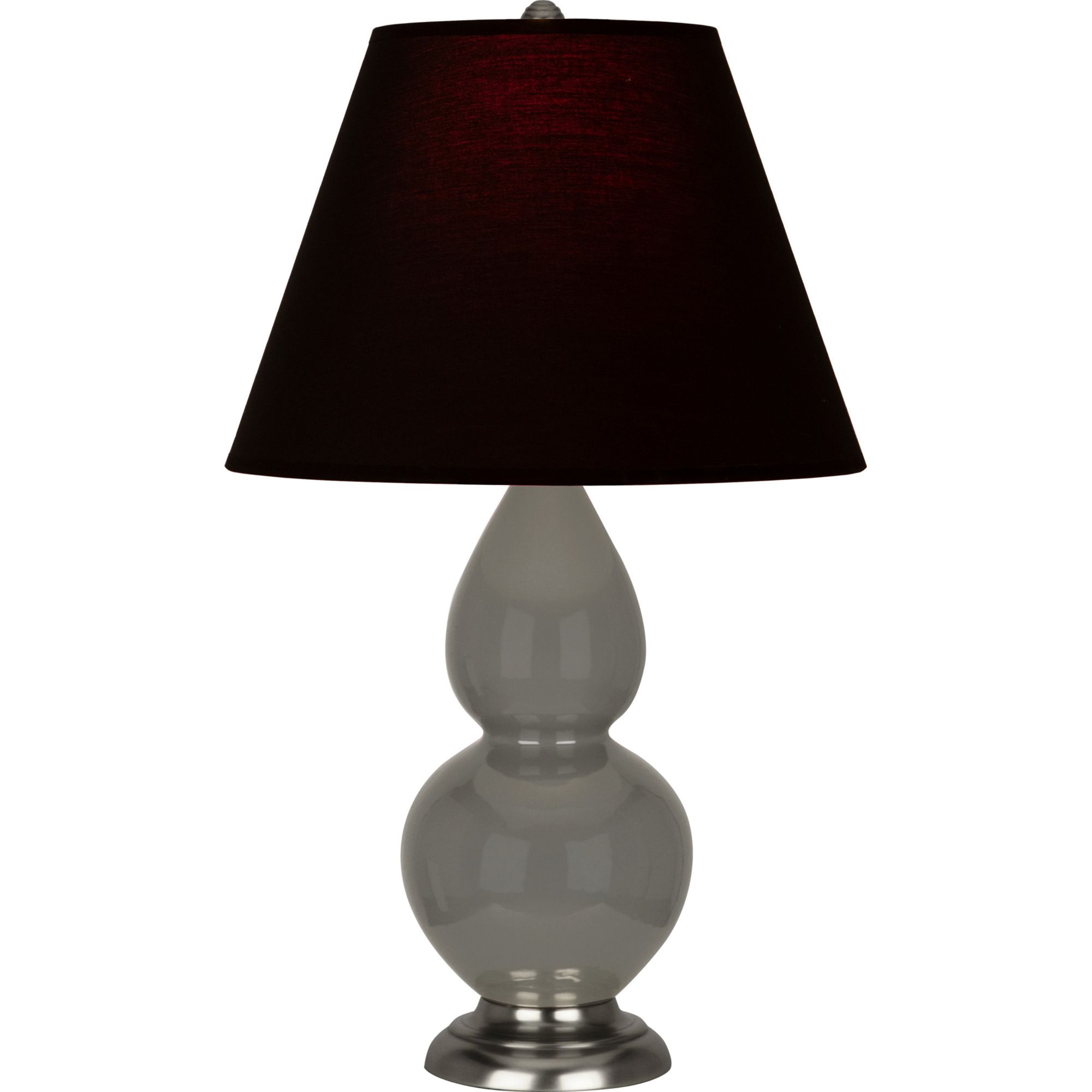 Image 2 Double Gourd 22.75"H Ash And Silver Accent Lamp w/ Ink And Rose Shade more views