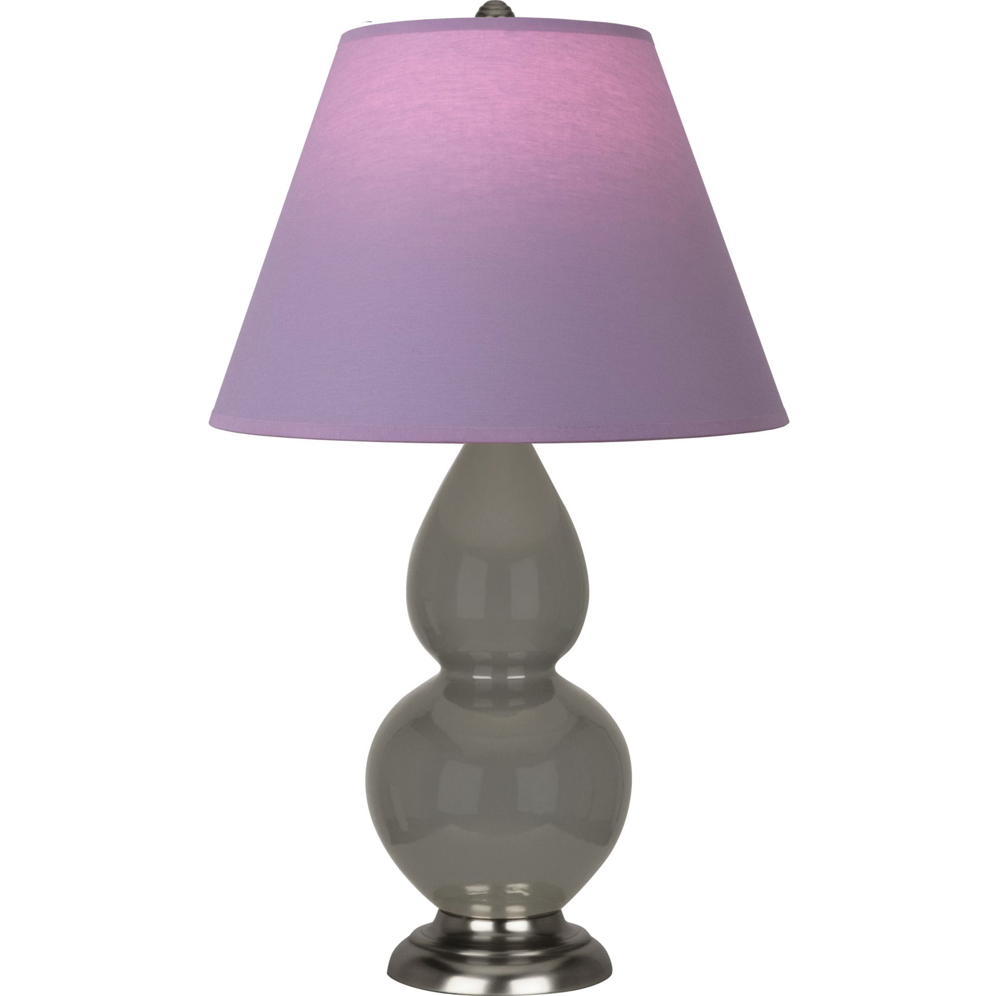 Image 2 Double Gourd 22.75"H Ash And Silver Lamp w/ Lavender And Plum Shade more views