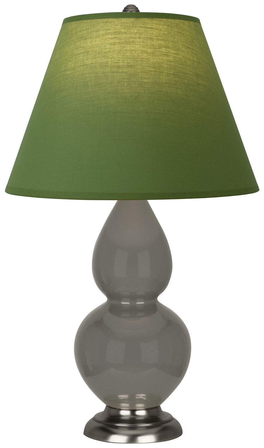 Double Gourd 22.75"H Ash &amp; Silver Lamp w/ Tea Green &amp; Taupe Ma