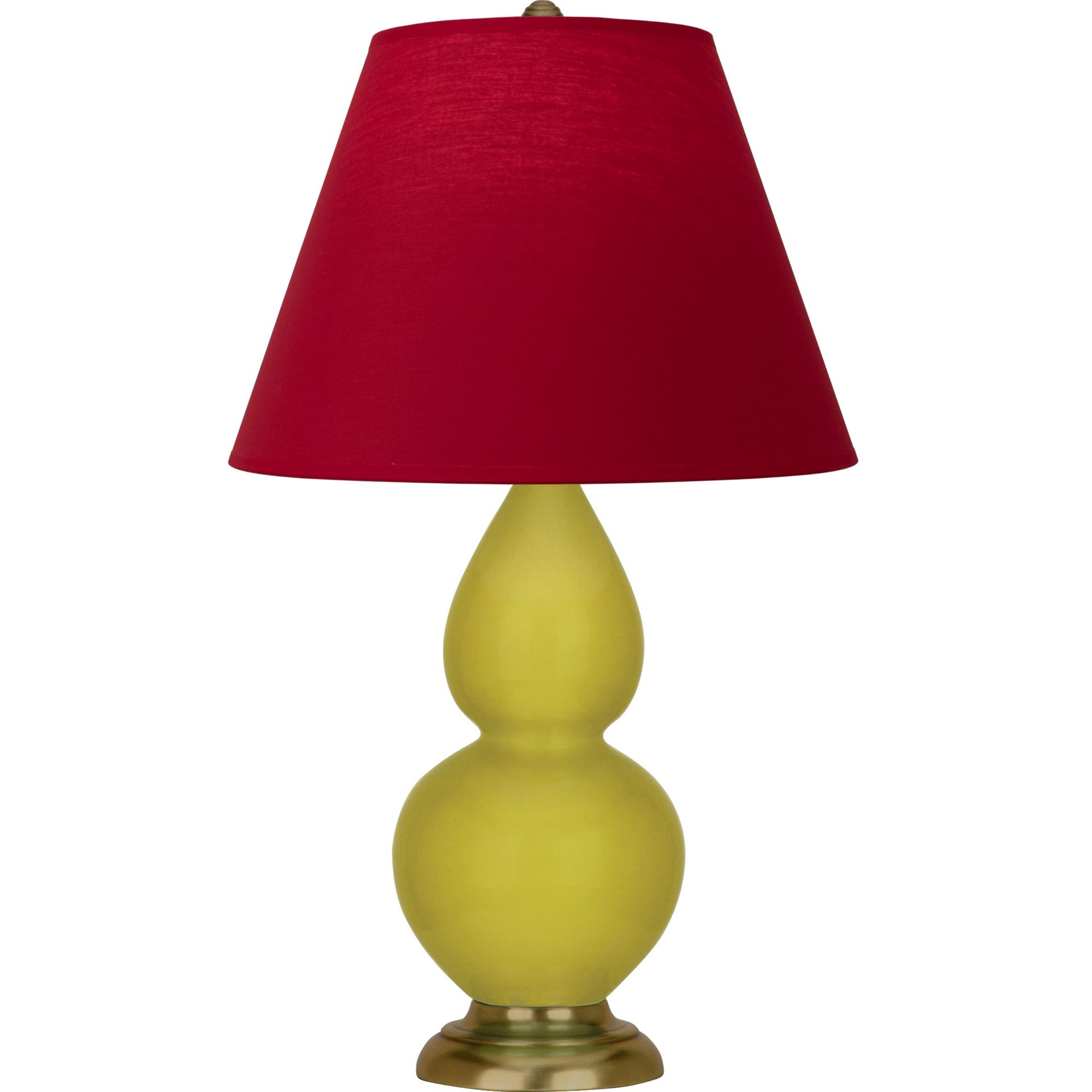 Image 2 Double Gourd 22.75"H Citron And Brass Lamp w/ Rose And Ink Shade more views