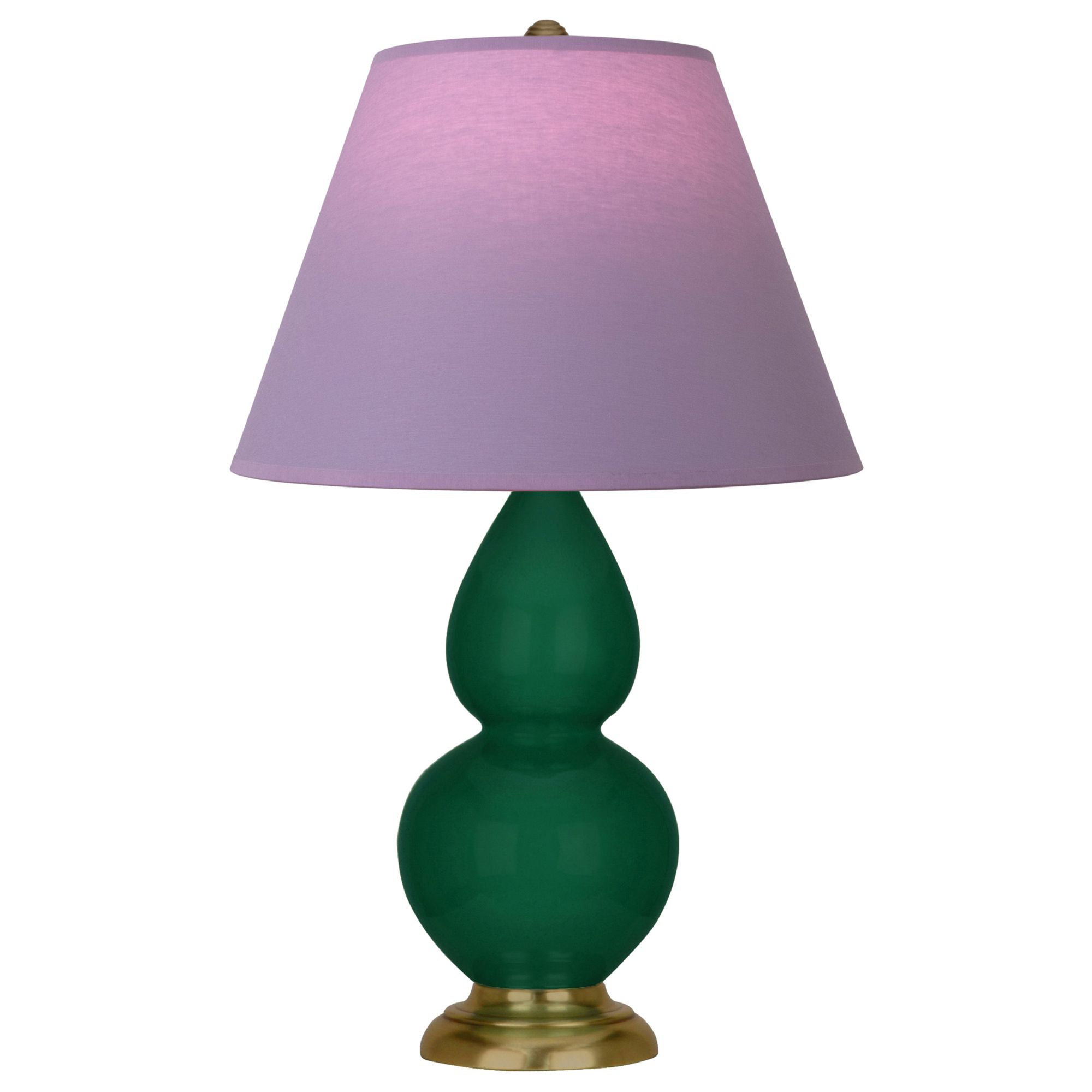 Image 2 Double Gourd 22.75"H Jungle And Brass Lamp w/ Lavender And Plum Shade more views