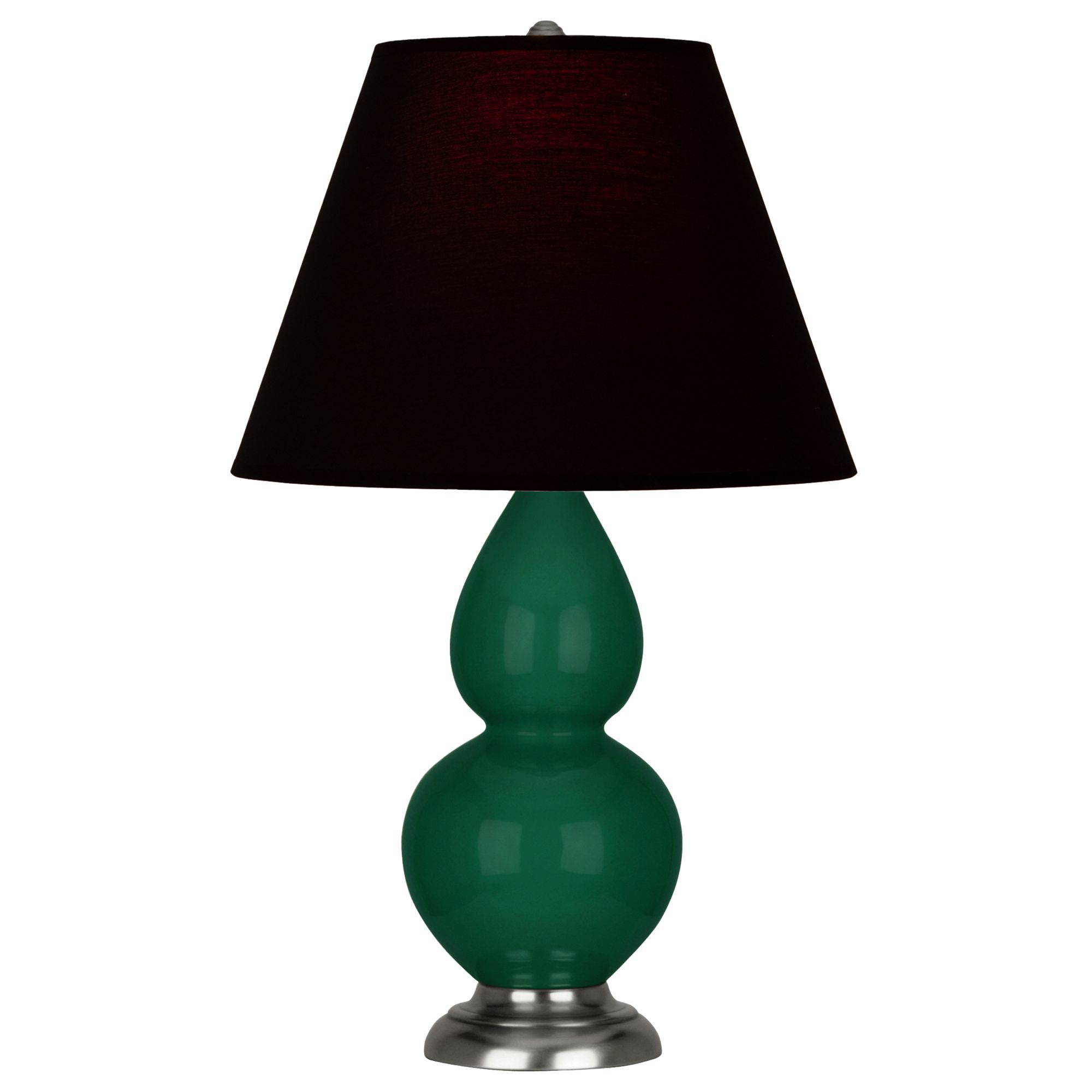Image 2 Double Gourd 22.75"H Jungle And Silver Lamp w/ Ink And Rose Shade more views