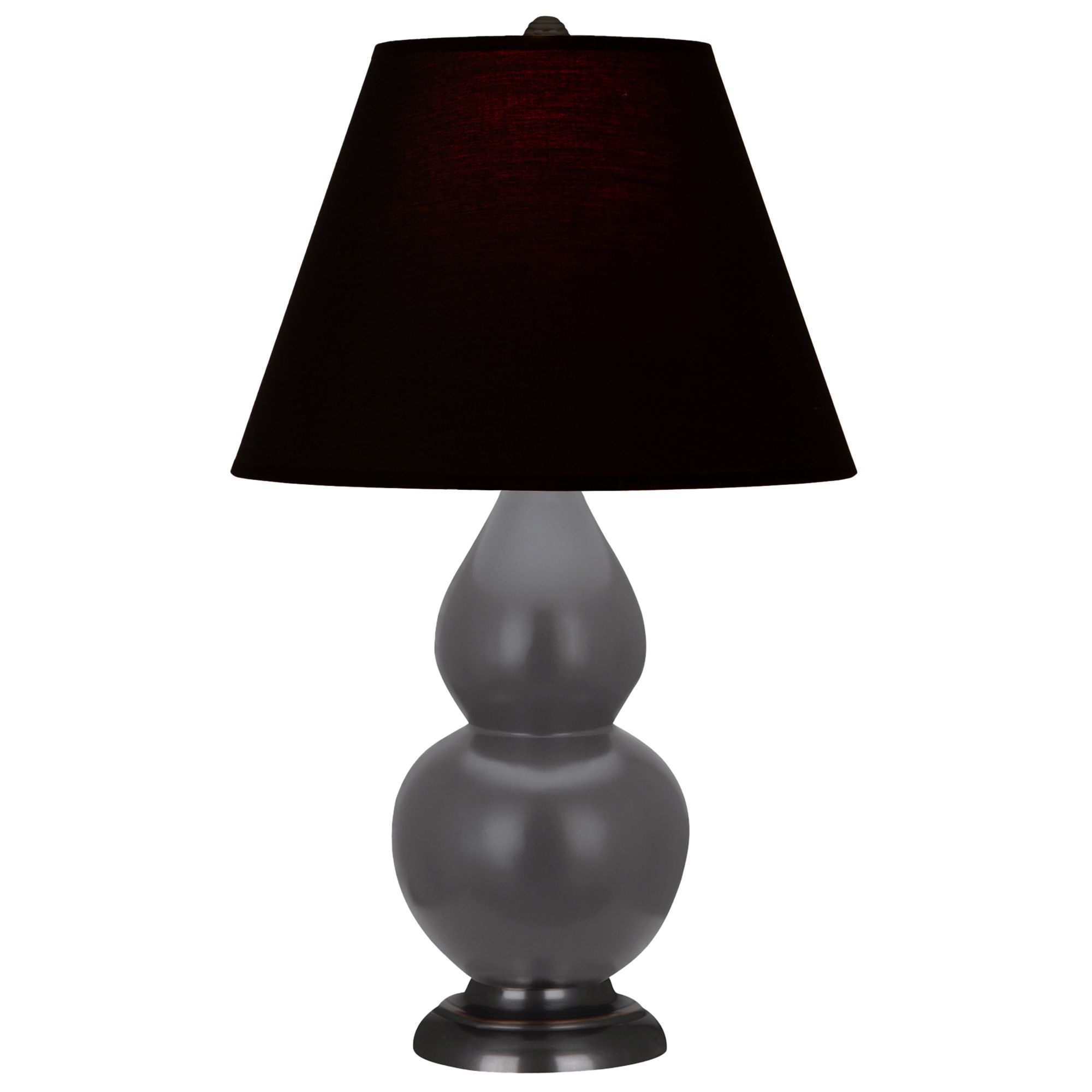 Image 2 Double Gourd 22.75"H Matte Ash And Bronze Lamp w/ Ink And Rose Shade more views