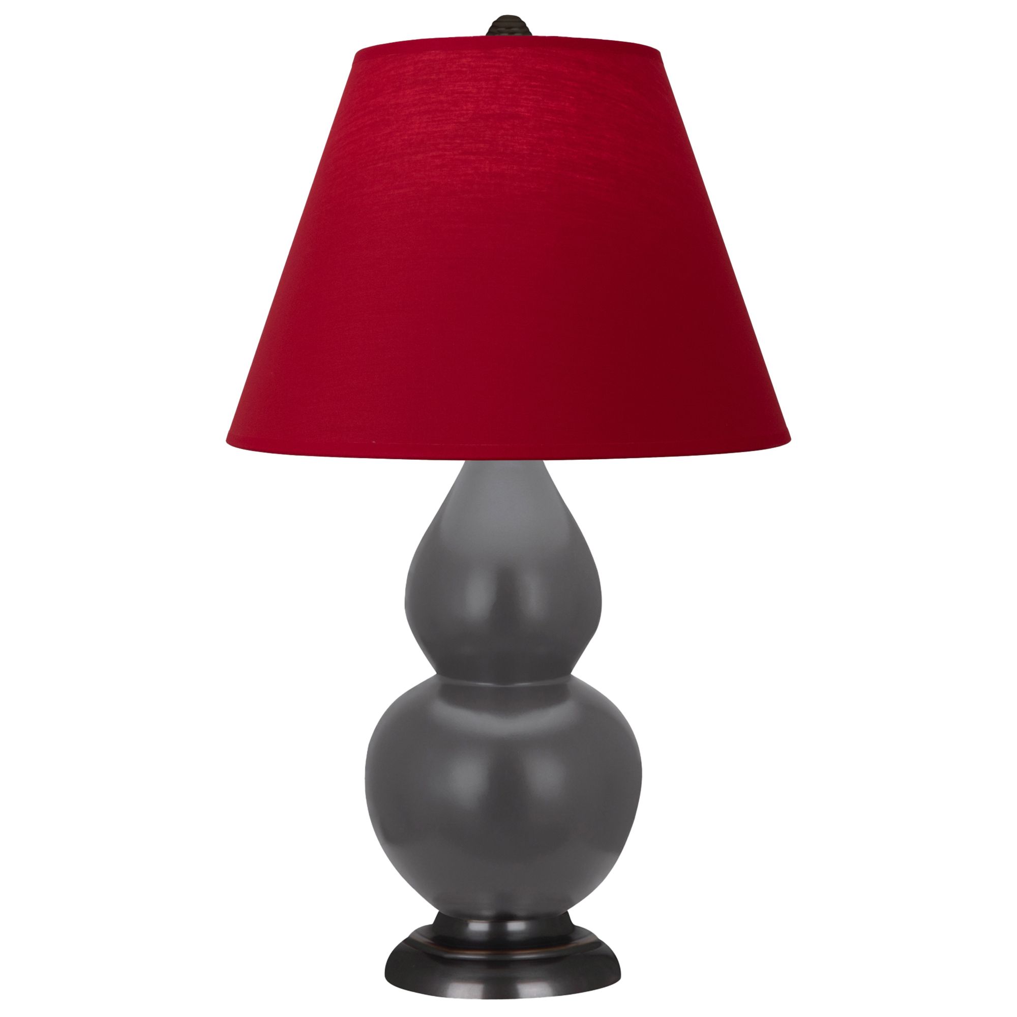 Image 2 Double Gourd 22.75"H Matte Ash And Bronze Lamp w/ Rose And Ink Shade more views