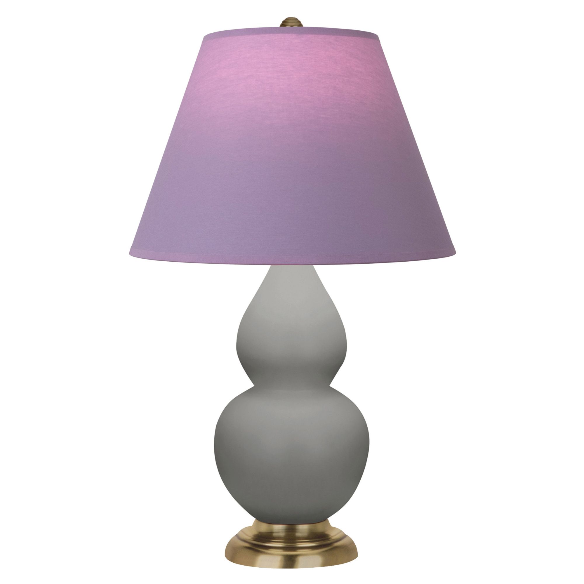 Image 2 Double Gourd 22.75"H Matte Taupe Lamp w/ Lavender And Plum Shade more views