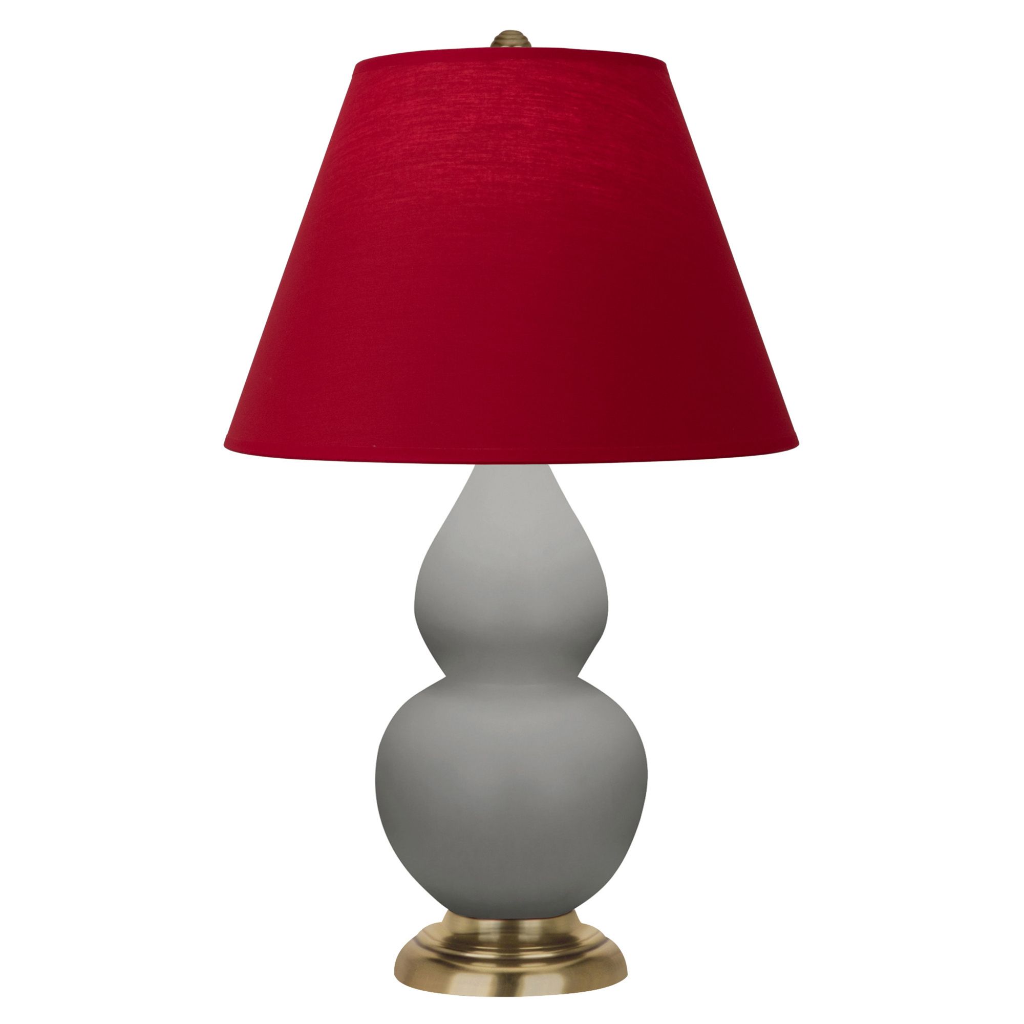Image 2 Double Gourd 22.75"H Matte Taupe Lamp w/ Rose Red And Ink Black Shade more views
