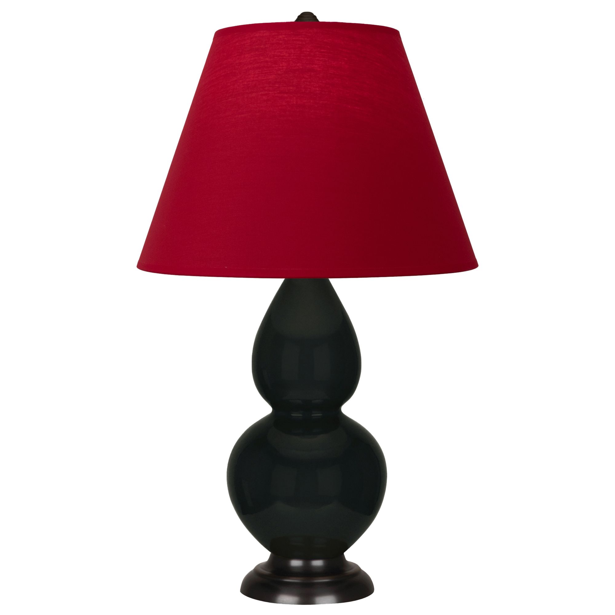 Image 2 Double Gourd 22.75"H Obsidian And Bronze Lamp w/ Rose And Ink Shade more views