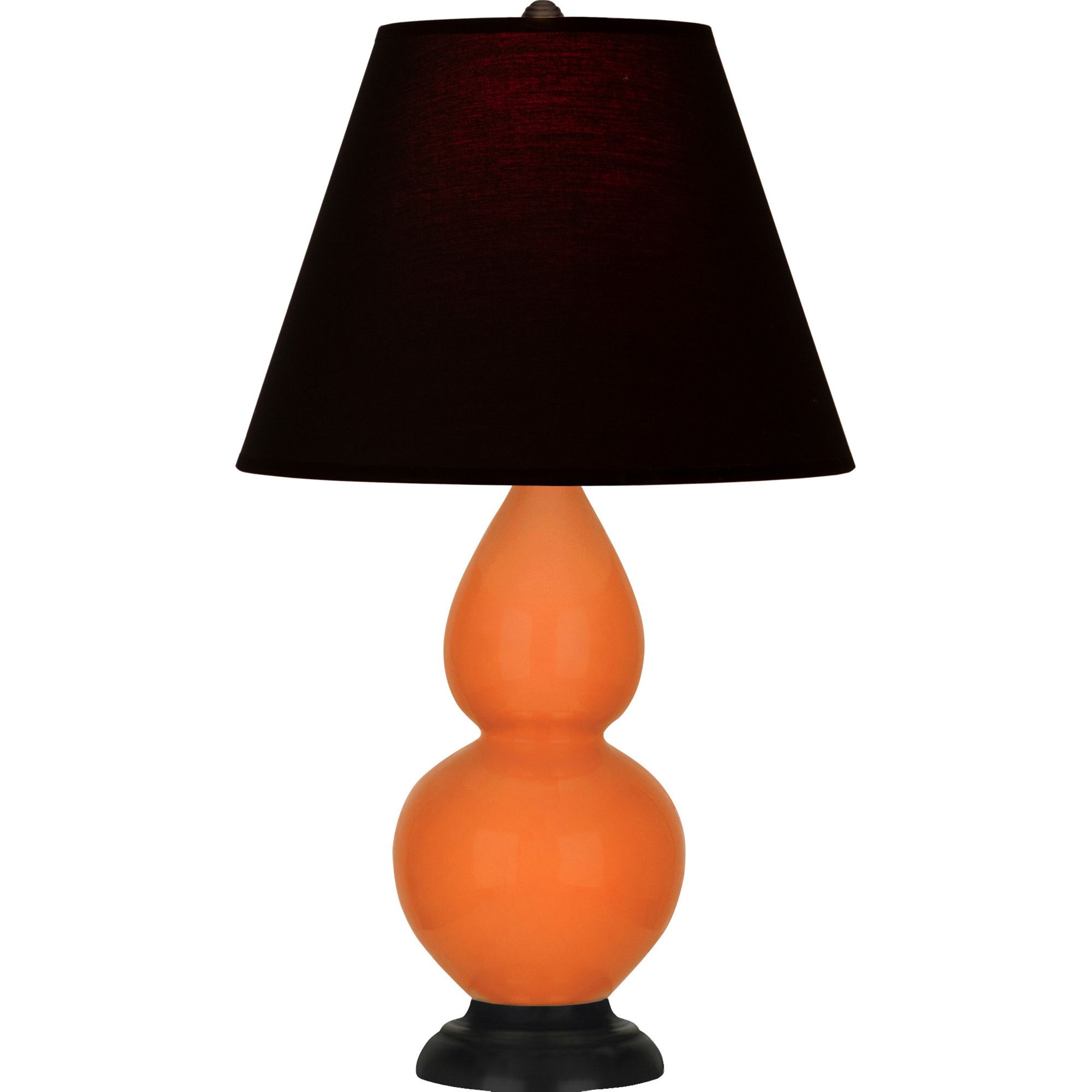 Image 2 Double Gourd 22.75"H Pumpkin And Bronze Lamp w/ Ink And Rose Shade more views