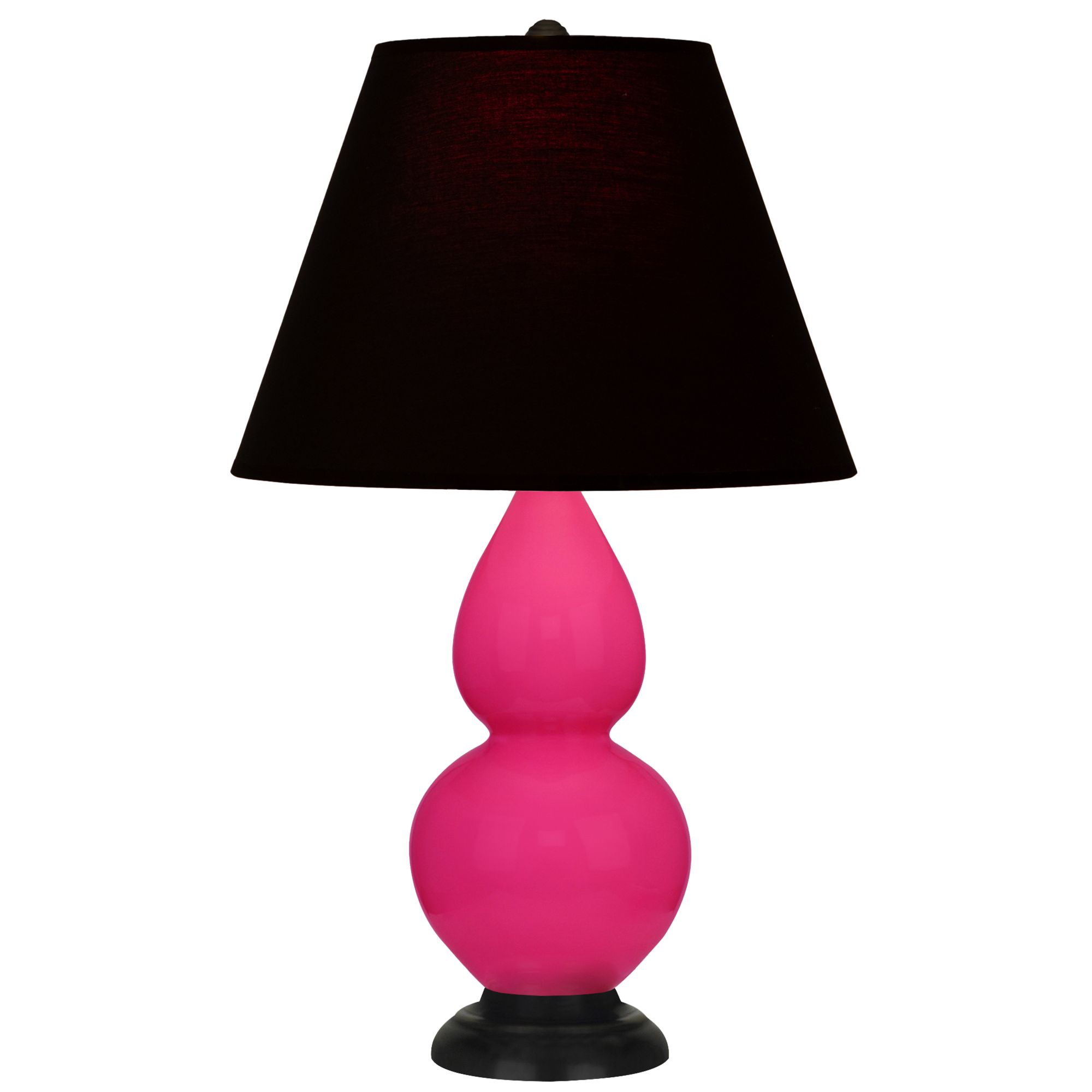 Image 2 Double Gourd 22.75"H Razzle Rose And Bronze Lamp w/ Ink And Rose Shade more views