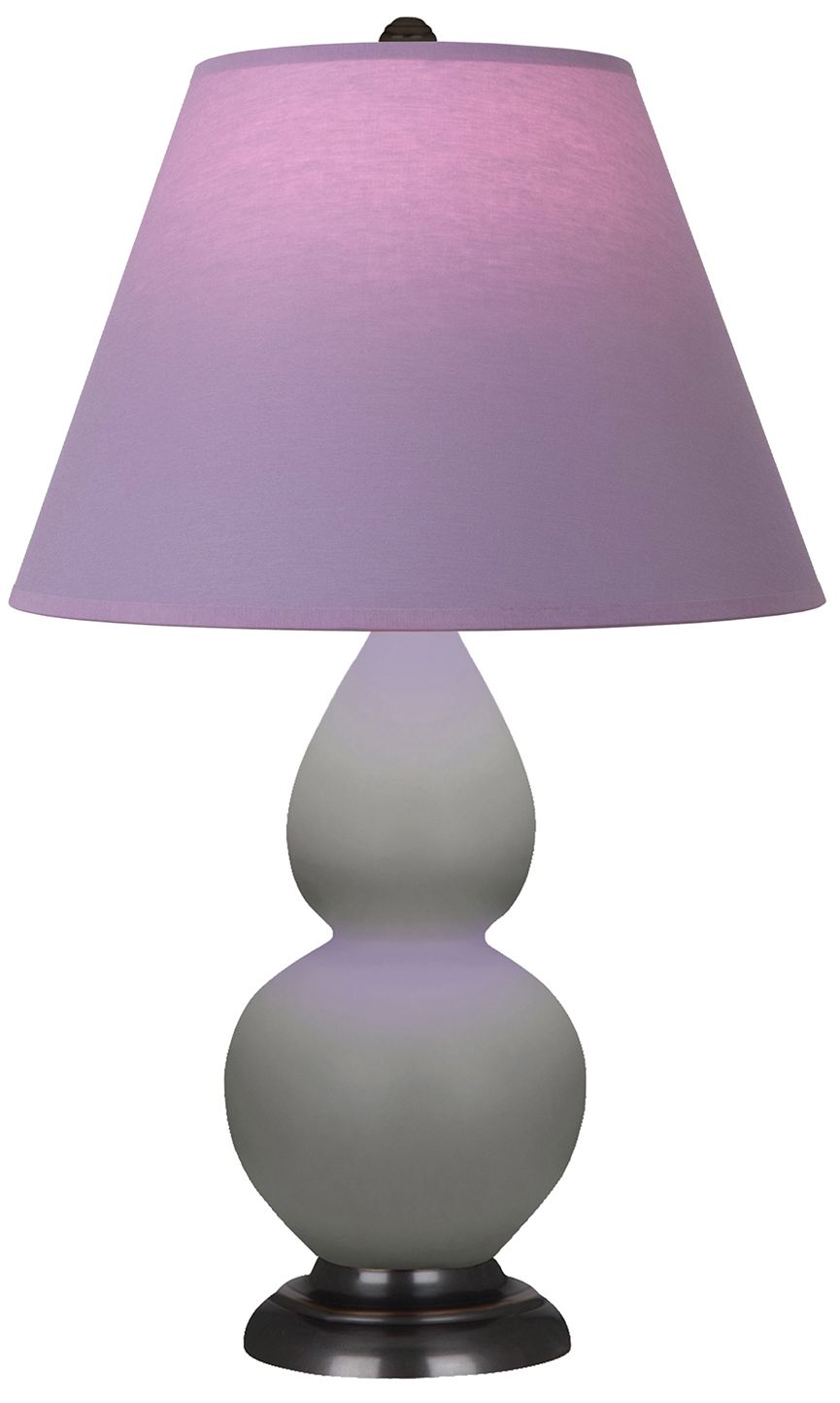 Double Gourd 22.75"H Taupe &amp; Bronze Lamp w/ Lavender &amp; Plum Ma