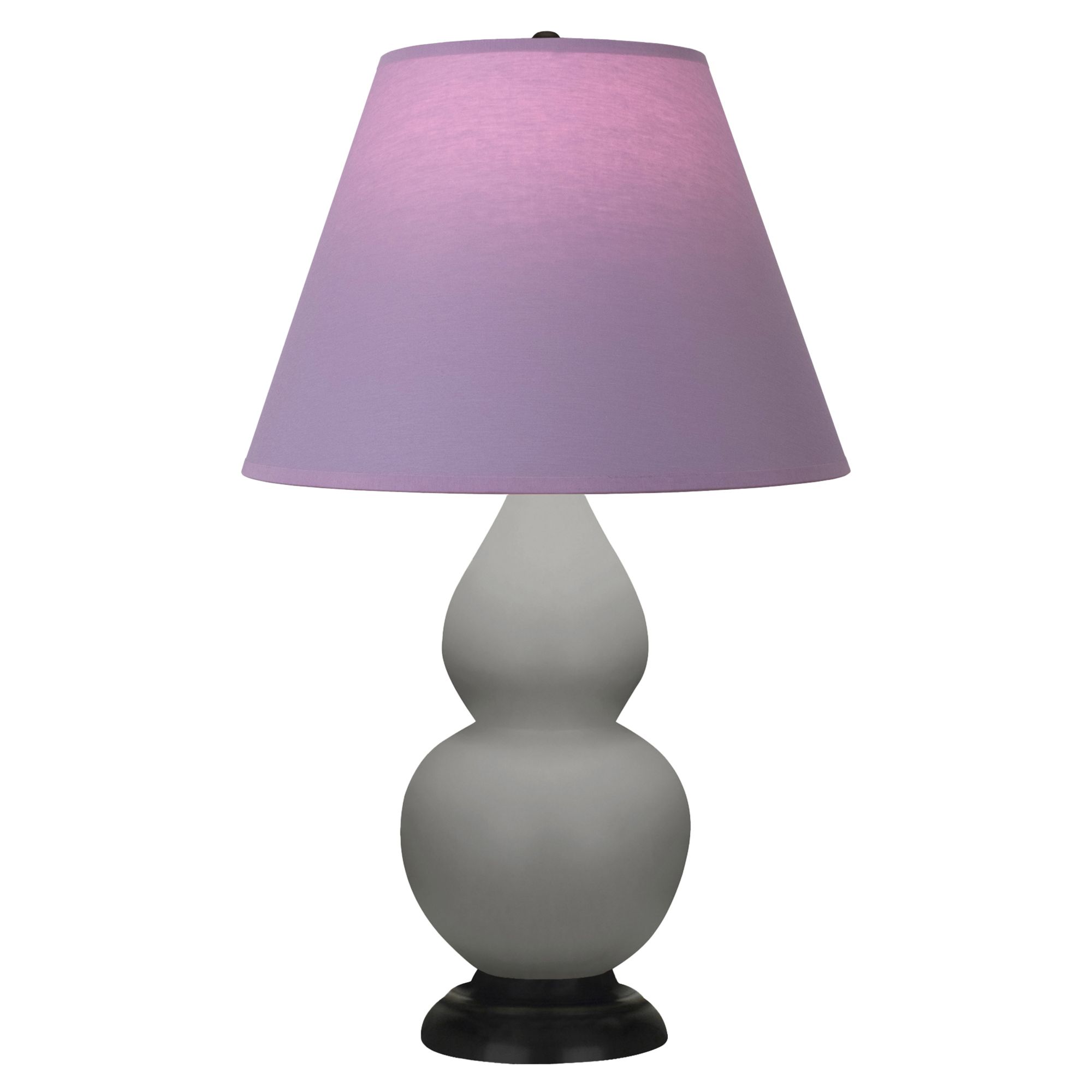 Image 2 Double Gourd 22.75"H Taupe & Bronze Lamp w/ Lavender & Plum Ma more views