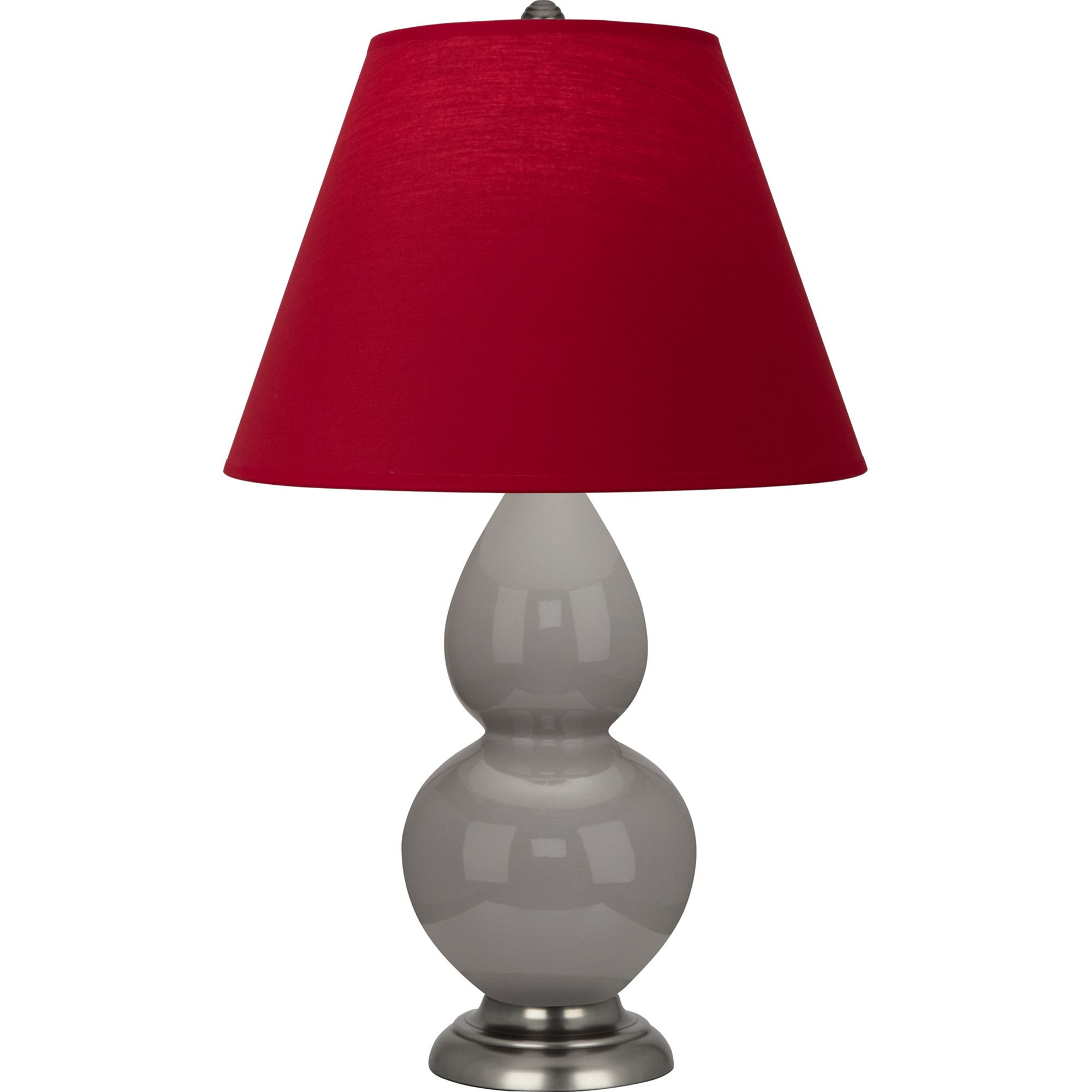 Image 2 Double Gourd 22.75"H Taupe And Silver Accent Lamp w/ Rose Red Shade more views