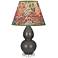 Double Gourd 22"H Ash And Lucite Accent Lamp w/ Fall Floral Shade