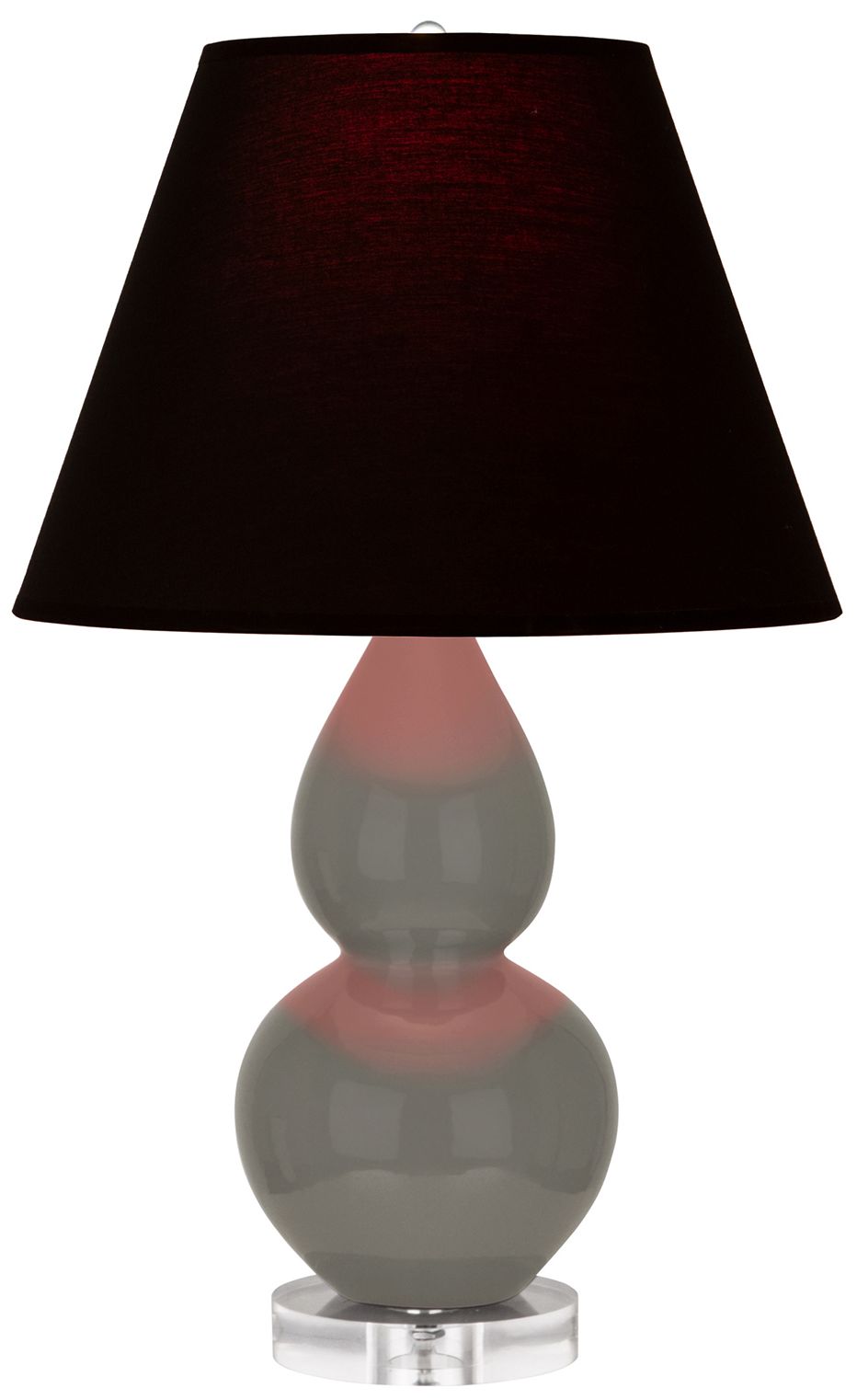 Double Gourd 22"H Ash And Lucite Accent Lamp w/ Ink And Rose Made to Order