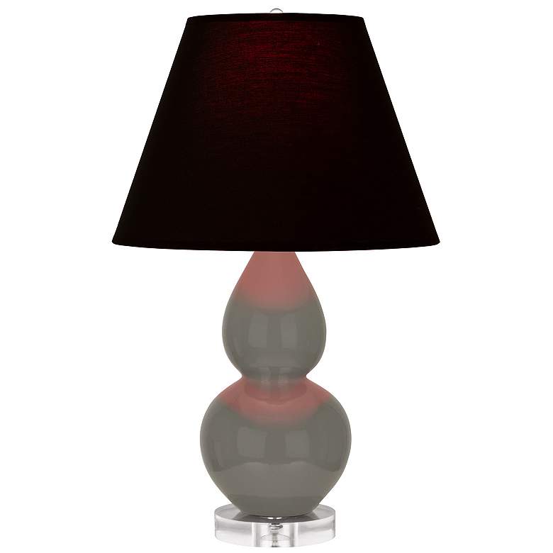 Image 1 Double Gourd 22"H Ash And Lucite Accent Lamp w/ Ink And Rose Shade